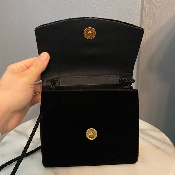 Vintage Velvet Nordstrom Purse with Silk Cord String - Picture 3 of 5